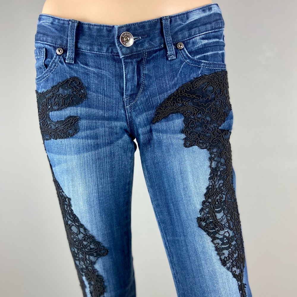 Express lace crystal jeans